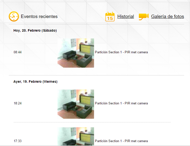 Histórico de imágenes